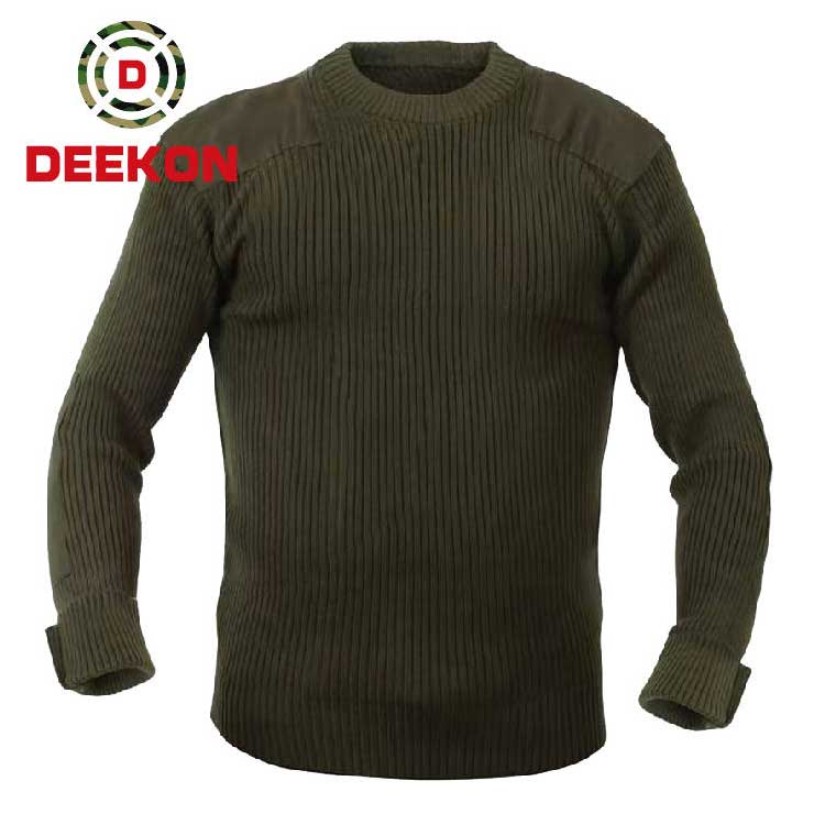 Military Olive Green Winter Pullover