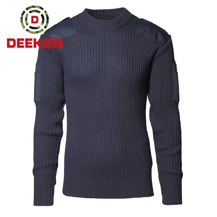 100% Polyester Navy Blue Knitted Sweater