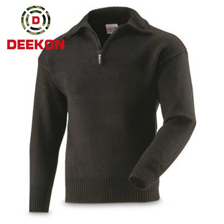 Custom 100% Polyester Knitted Black Pullover