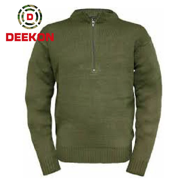 Warm Polyester Acrylic Army Pullover
