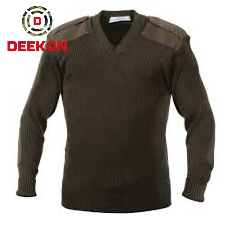 Custom Wool Acrylic Knitted Military Sweater