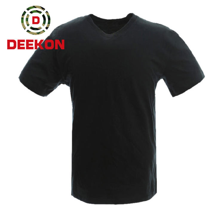 OEM 100% Cotton Black Round Neck T-Shirt