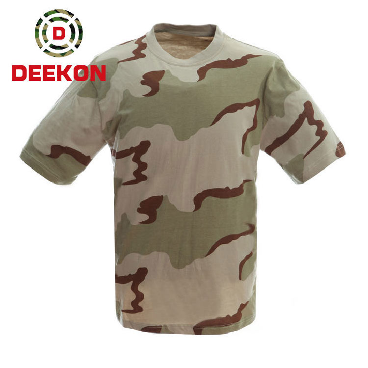 3-Color Desert Camo Round Neck T-Shirt